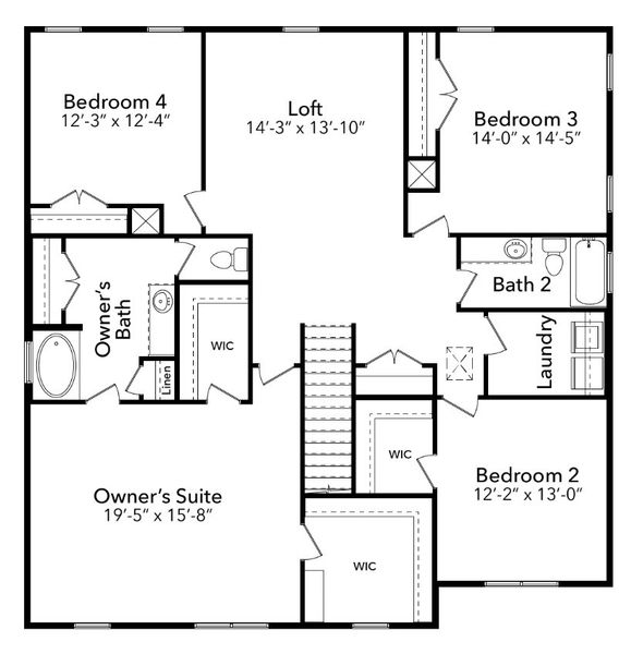 2D floor plan layout for the Catherine A by JC Jackson Homes,LLC in Heritage Pointe, Newport, NC (Image 6).
