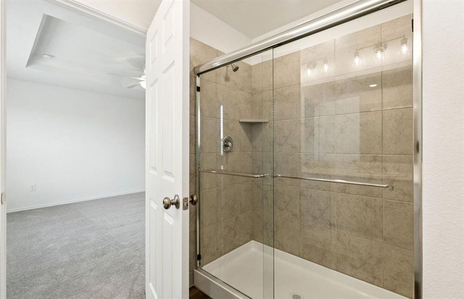 Sliding glass door shower Sliding glass door shower
