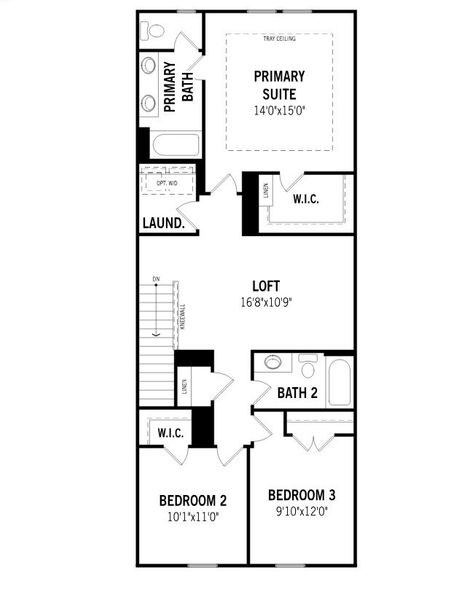 2D floor plan layout for the Shelby by Mattamy Homes in Bratton Pointe, Rock Hill, SC (Image 3).
