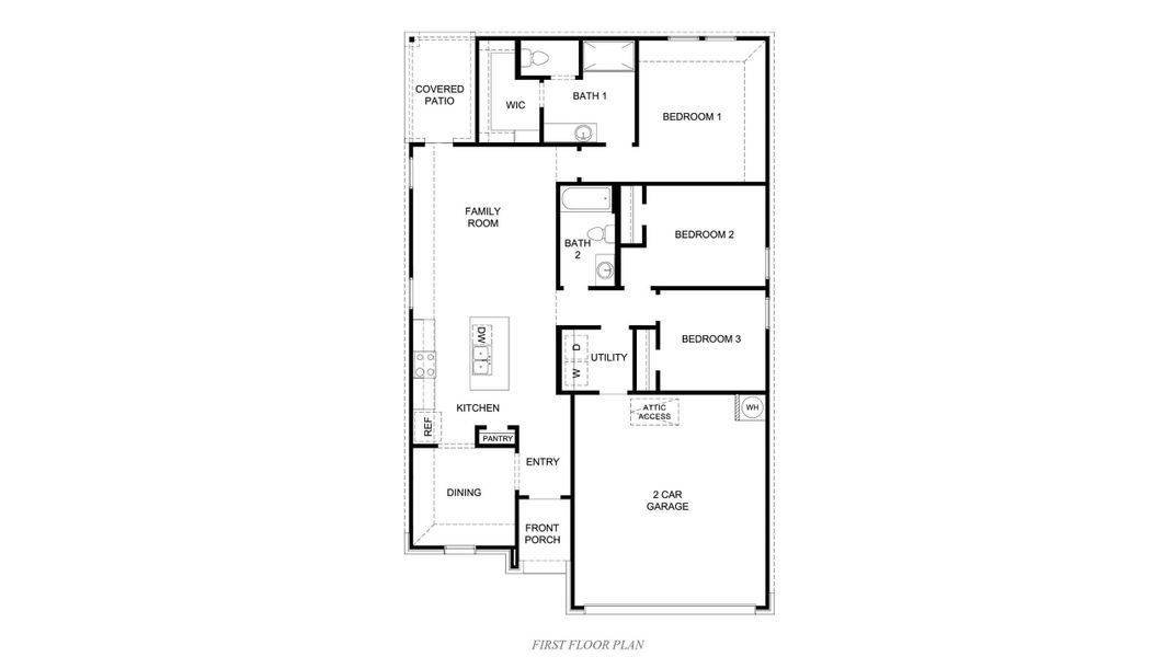 2D floor plan layout for the Abbot by D.R. Horton in Bridges Mill, Corpus Christi, TX (Image 3). 2D floor plan layout for the Abbot by D.R. Horton in Bridges Mill, Corpus Christi, TX (Image 3).