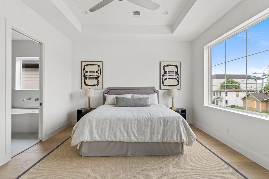 Pre-wired for sound, with a MinkaAire ceiling fan and 7 ½” Plank European White Oak floors for added luxury. Pre-wired for sound, with a MinkaAire ceiling fan and 7 ½” Plank European White Oak floors for added luxury.