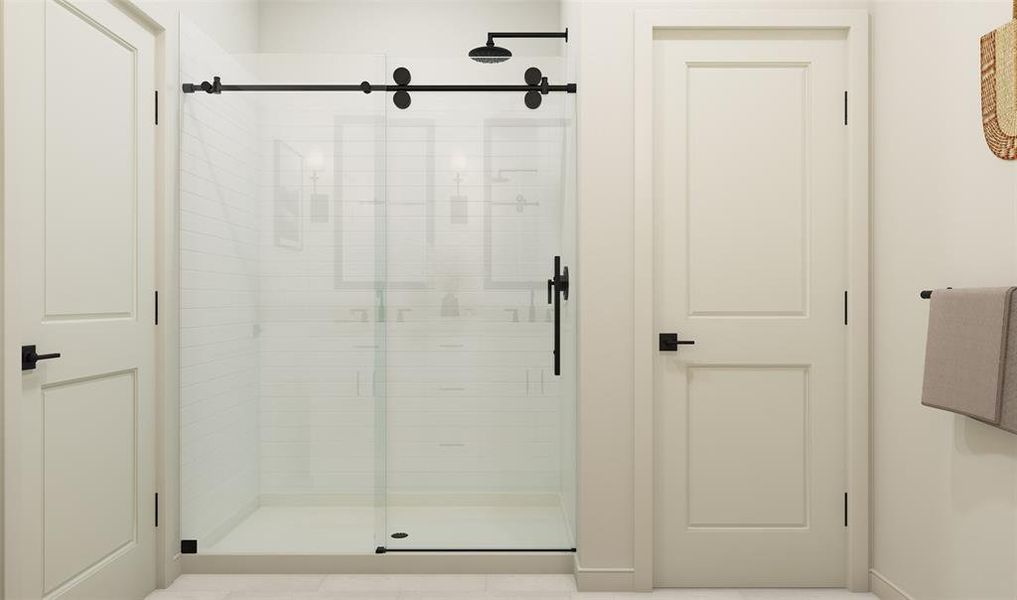 Walk-in shower in primary bath (*Artist rendering used for illustration purposes only.)