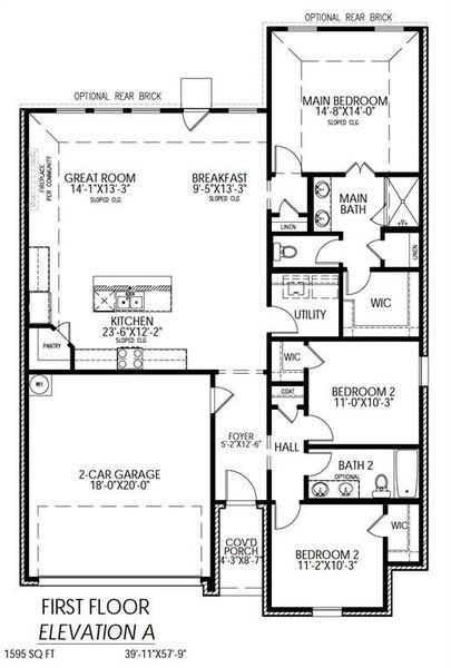 2D floor plan layout of this home in Hickory Hill, Sherman, TX (Image 5).