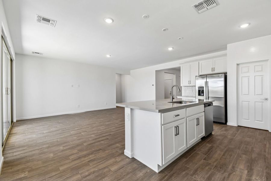 Great room and kitchen