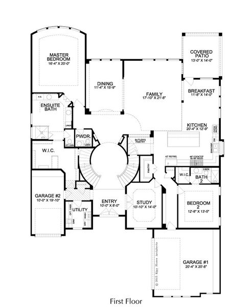 2D floor plan layout for the Montblanc by Landon Homes in Lexington Frisco, Frisco, TX (Image 3).