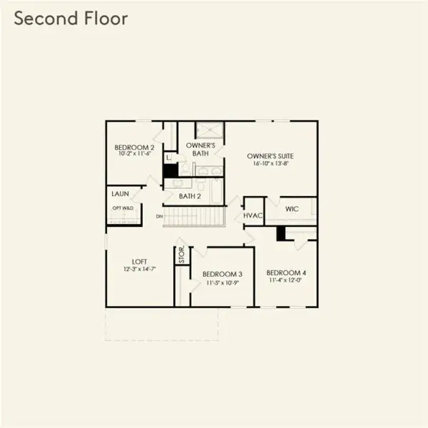 2D floor plan layout of this home in Avery Ridge, Gainesville, GA (Image 5).