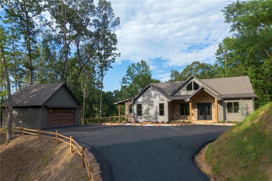 Front exterior of a new home in , Ellijay, GA, highlighting curb appeal (Image 30). Front exterior of a new home in , Ellijay, GA, highlighting curb appeal (Image 30).