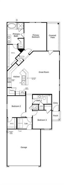 This floor plan features 3 bedrooms, 2 full baths and over 1,500 square feet of living space.