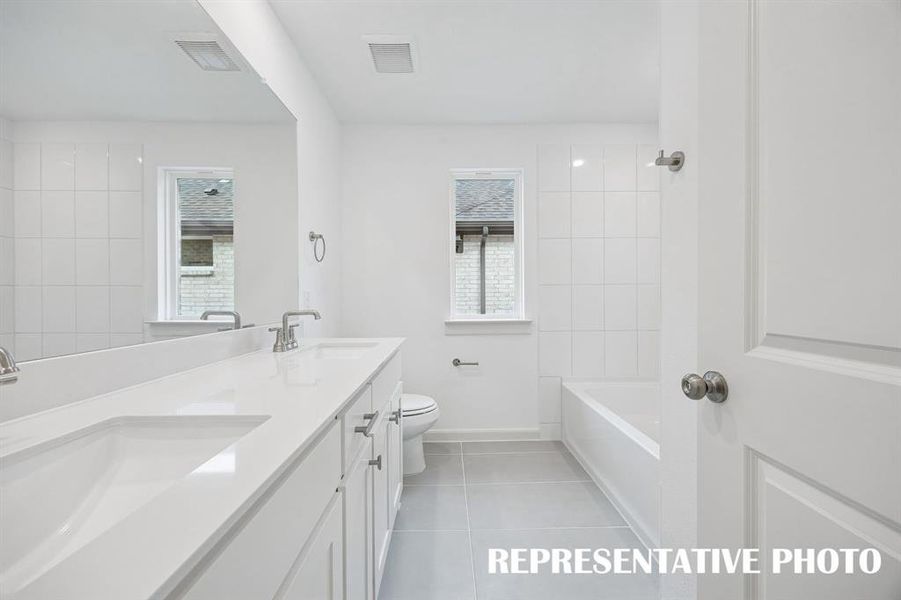 Guests will feel right at home in this beautifully finished guest bath!    REPRESENTATIVE PHOTO