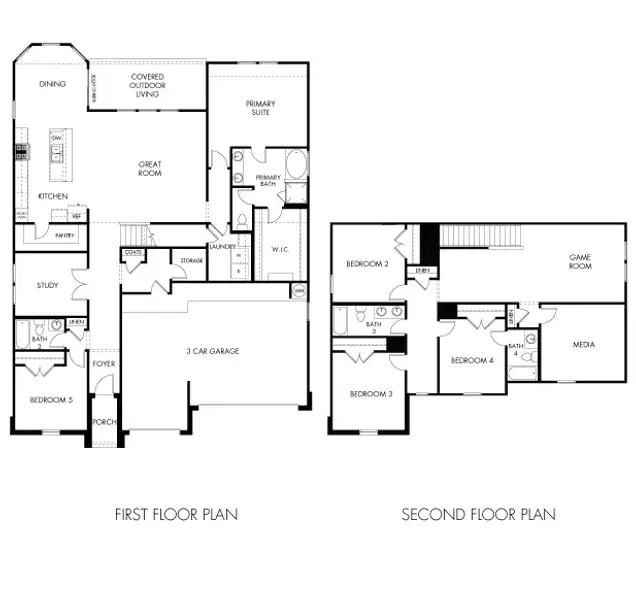 2D floor plan layout of this home in Big Sky Ranch - Executive Collection, Dripping Springs, TX (Image 2). 2D floor plan layout of this home in Big Sky Ranch - Executive Collection, Dripping Springs, TX (Image 2).
