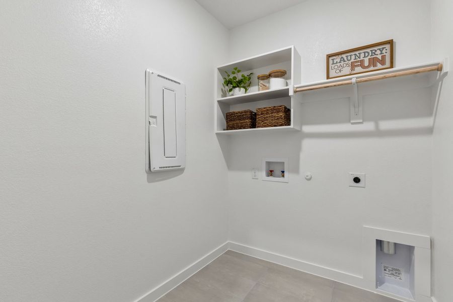 Utility Room in a Madero Winters Model Home in Haslet TX by Trophy Signature Homes