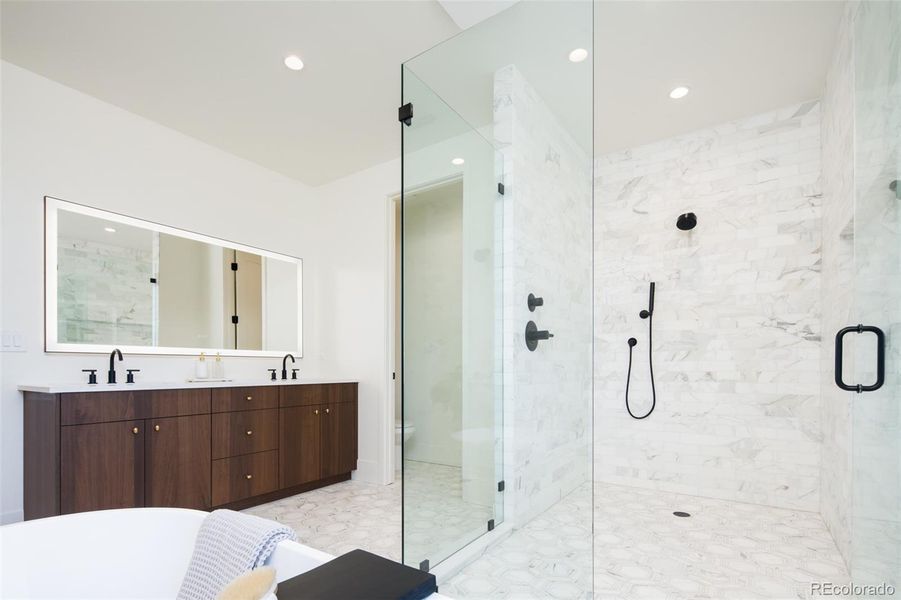 Primary bathroom with LARGE shower