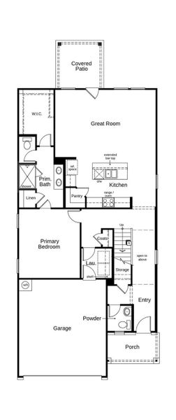 2D floor plan layout of this home in Sonterra - Cool Water, Jarrell, TX (Image 6).