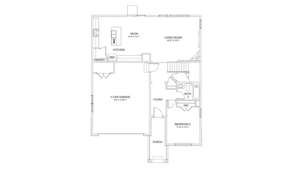 2D floor plan layout for the Hennessy by D.R. Horton in Jackson Creek, Monument, CO (Image 3).