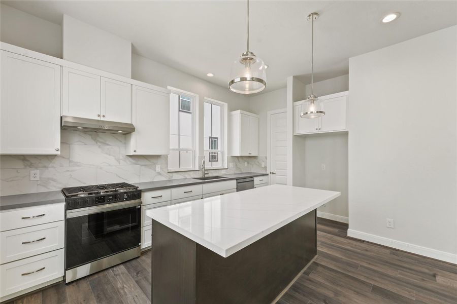 Furnished interior view inside a new home in The Corner At Buffalo Pointe, Houston (Image 17).