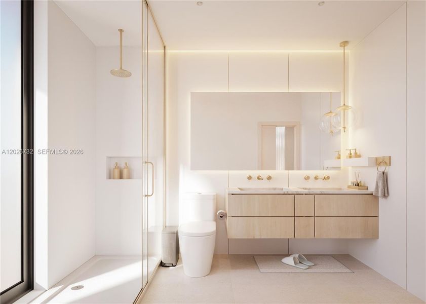 Furnished interior view inside a new home in , Miami (Image 8).