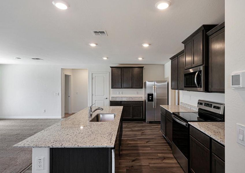 You will love this breakfast bar that overlook the living area.