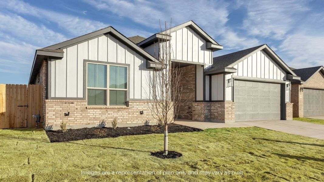 Representative exterior photo of a completed home built from the Lakemont by D.R. Horton in Homestead at Parks Bell Ranch, Odessa, TX (Image 2).