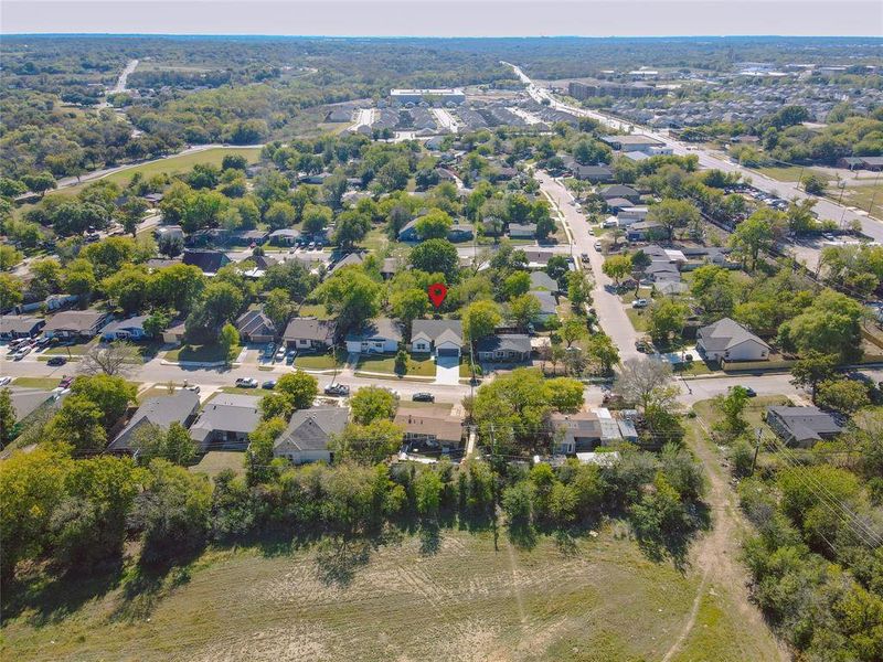 Birds eye view of property