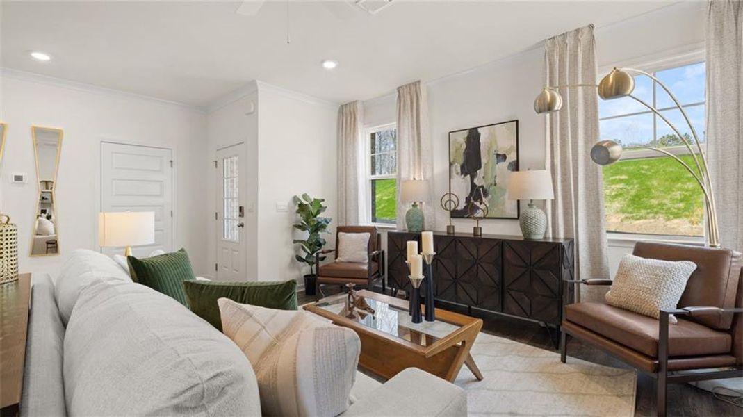 Furnished interior view inside a new home in Independence Villas and Townhomes, Loganville (Image 7). Furnished interior view inside a new home in Independence Villas and Townhomes, Loganville (Image 7).