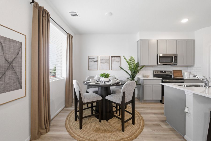 Representative furnished interior of a home built from the Mies by CastleRock Communities in Municipal Drive Townhomes, Leander (Image 9). Representative furnished interior of a home built from the Mies by CastleRock Communities in Municipal Drive Townhomes, Leander (Image 9).