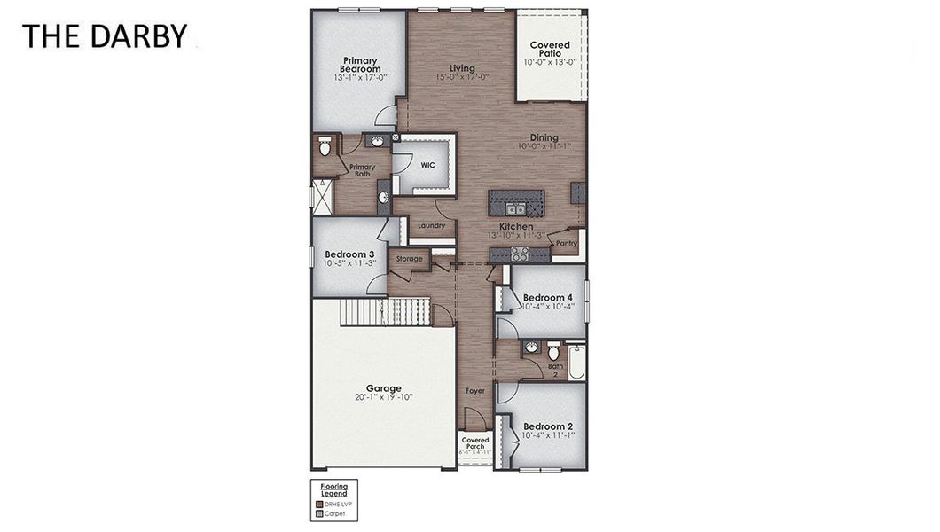 2D floor plan layout of this home in Surfside Landing, Hubert, NC (Image 4).