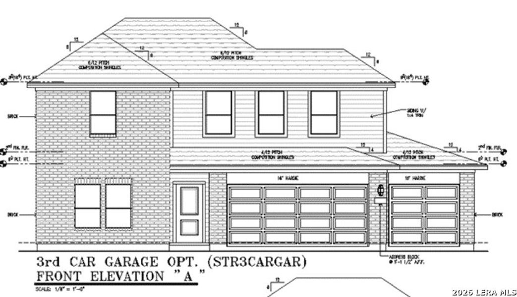 Exterior rendering of this home design in Hickory Ridge, Elmendorf, TX (Image 2). Exterior rendering of this home design in Hickory Ridge, Elmendorf, TX (Image 2).
