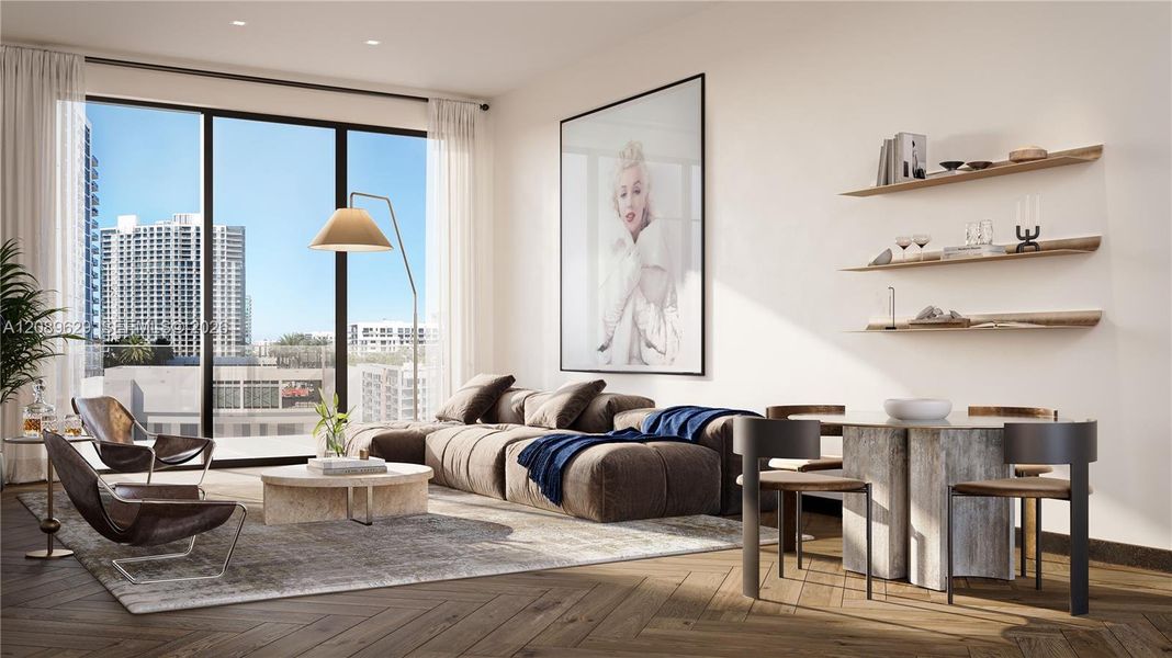Furnished interior view inside a new home in , Miami (Image 8).