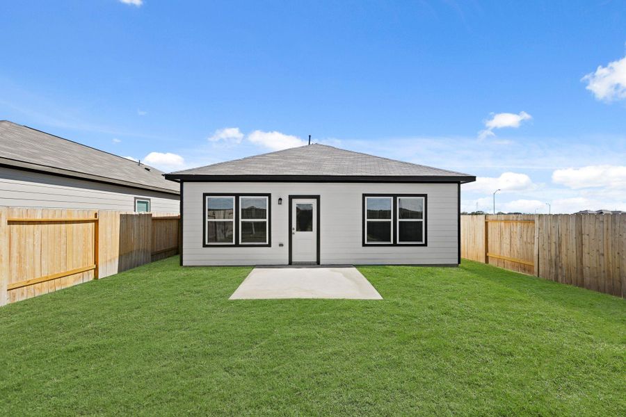 Exterior details and patio area of a home in Liberty Collection at Paloma at Sanford Farms, Waller (Image 20). Exterior details and patio area of a home in Liberty Collection at Paloma at Sanford Farms, Waller (Image 20).