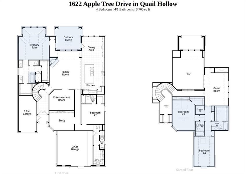 2D floor plan layout of this home in Quail Hollow, Rockwall, TX (Image 4). 2D floor plan layout of this home in Quail Hollow, Rockwall, TX (Image 4).