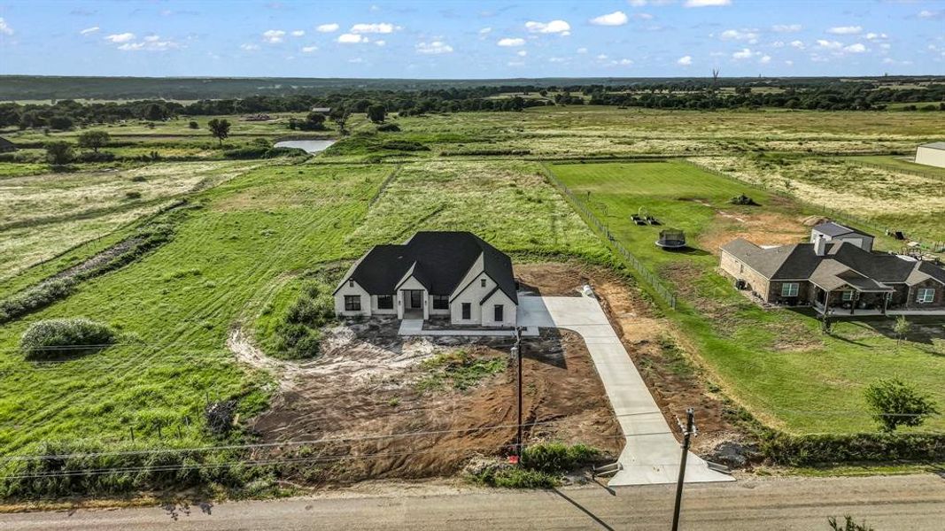 Aerial view of sparsely populated area Aerial view of sparsely populated area