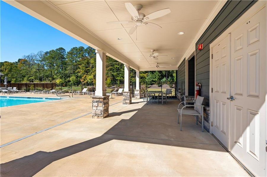 Exterior details and patio area of a home in Candleberry Place, Sharpsburg (Image 26).
