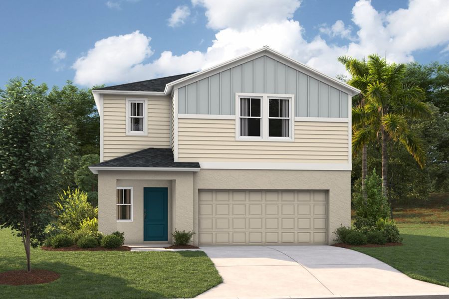Representative exterior photo of a completed home built from the Valencia by Casa Fresca Homes in Wynnstone, Davenport, FL (Image 6). Representative exterior photo of a completed home built from the Valencia by Casa Fresca Homes in Wynnstone, Davenport, FL (Image 6).