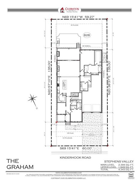 2D floor plan layout for the ST 828 GRAHAM by Celebration Homes in Stephens Valley, Nashville, TN (Image 5).
