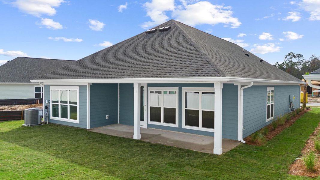 Exterior details and patio area of a home in Breakfast Point East Phase II, Panama City Beach (Image 3). Exterior details and patio area of a home in Breakfast Point East Phase II, Panama City Beach (Image 3).