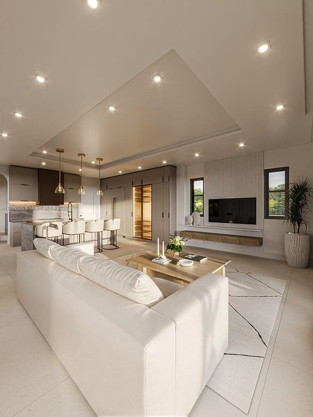 Furnished interior view inside a new home in , Miami Beach (Image 2). Furnished interior view inside a new home in , Miami Beach (Image 2).