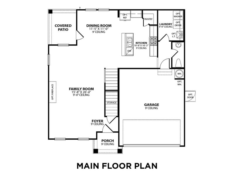 2D floor plan layout for the The Murray B by Davidson Homes LLC in Sage Farms, White House, TN (Image 3). 2D floor plan layout for the The Murray B by Davidson Homes LLC in Sage Farms, White House, TN (Image 3).
