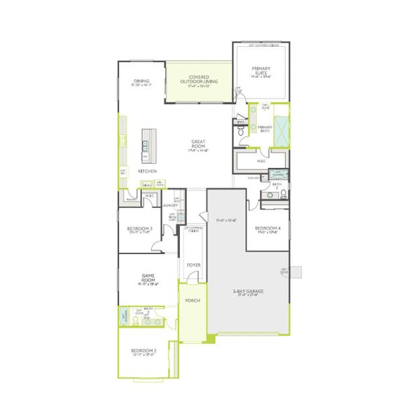 2D floor plan layout of this home in Terraza, San Tan Valley, AZ (Image 4).