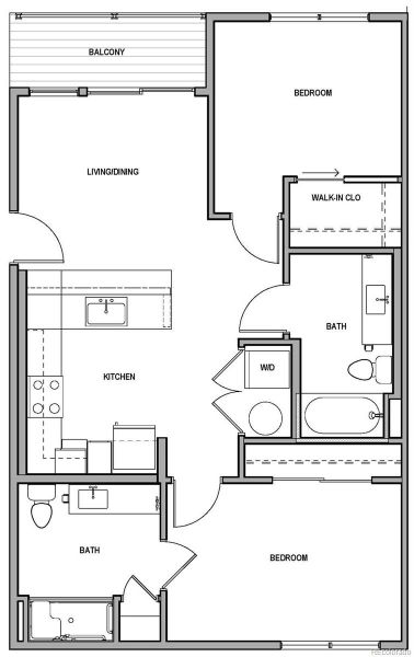 2D floor plan layout of this home in , Denver, CO (Image 1).