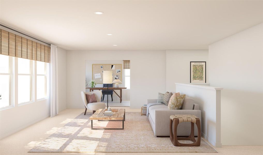 Flexible loft and activity room (*Artist rendering used for illustration purposes only.) Flexible loft and activity room (*Artist rendering used for illustration purposes only.)