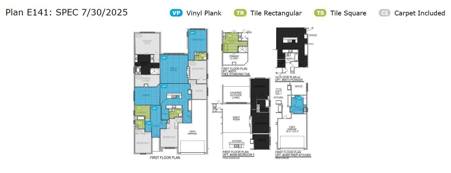 2D floor plan layout of this home in Cross Creek Ranch 65′, Fulshear, TX (Image 2).