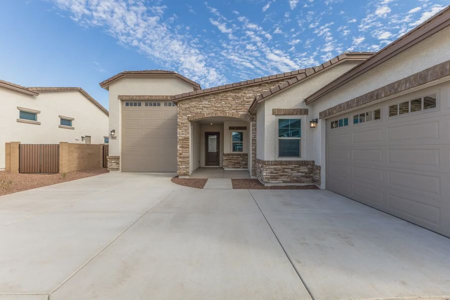Exterior details and patio area of a home in Valencia at Granite Vista, Waddell (Image 4).