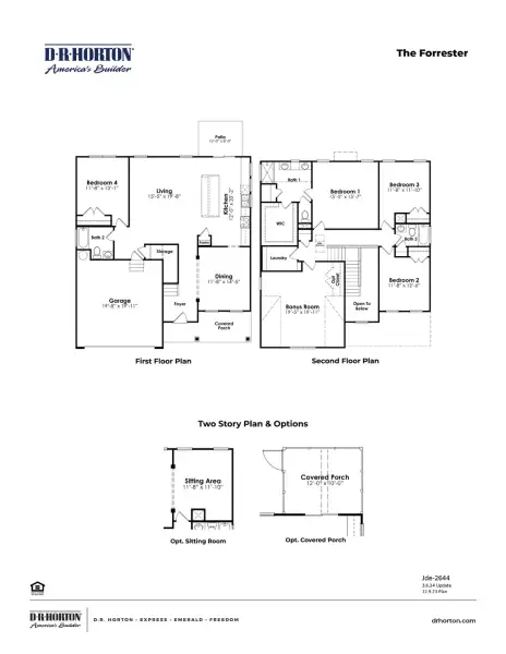 2D floor plan layout for the Forrester by D.R. Horton in Maple Grove, Conway, SC (Image 3). 2D floor plan layout for the Forrester by D.R. Horton in Maple Grove, Conway, SC (Image 3).
