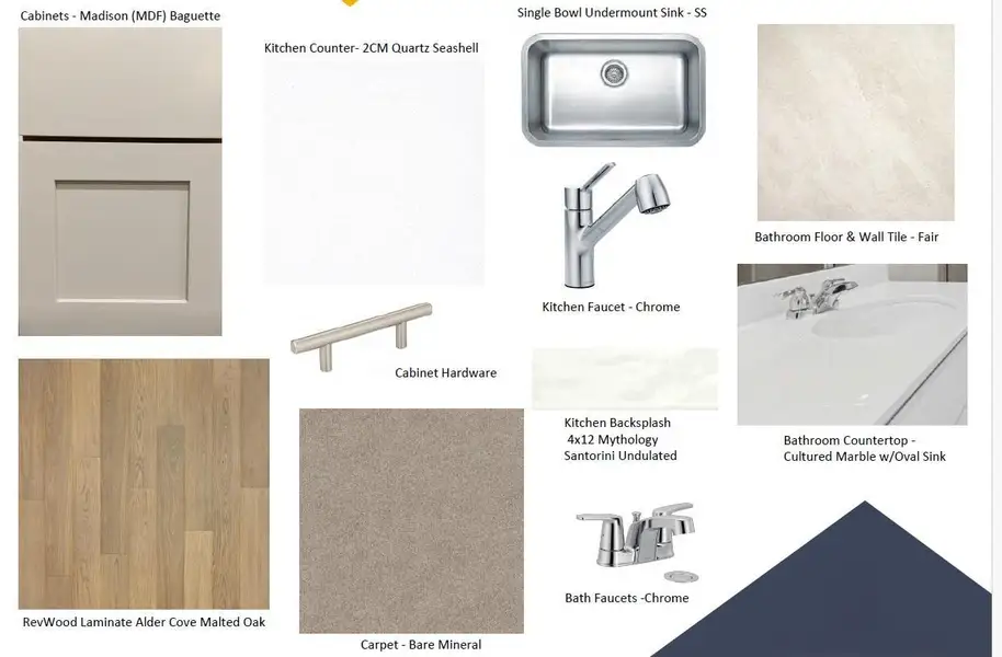 Sample of building materials used in homes in Marble Creek Crossing, Austin (Image 5).