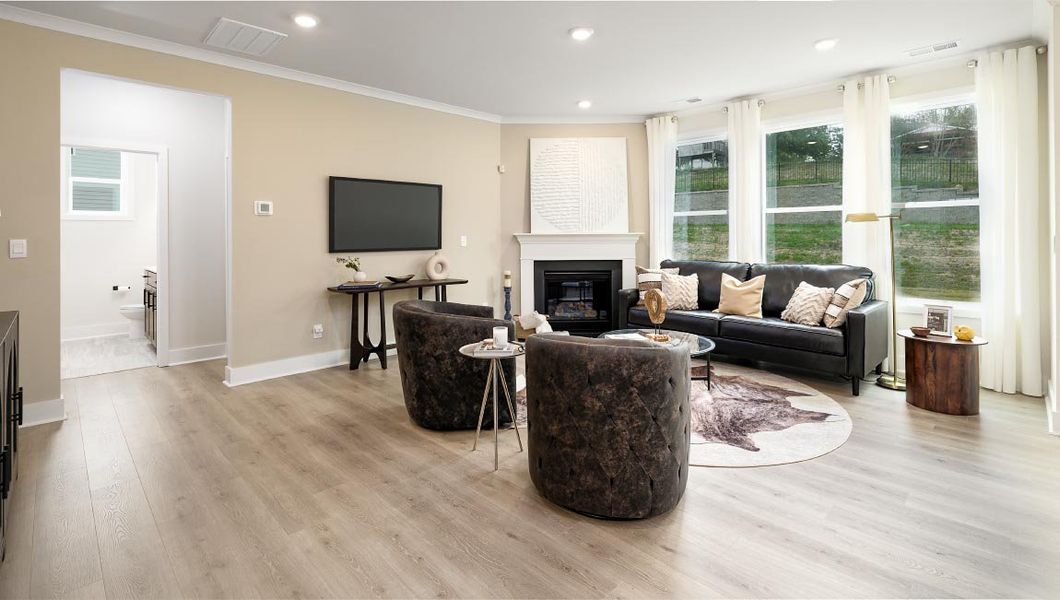 Furnished interior view inside a new home in Sanctuary at Southgate, Indian Trail (Image 12). Furnished interior view inside a new home in Sanctuary at Southgate, Indian Trail (Image 12).