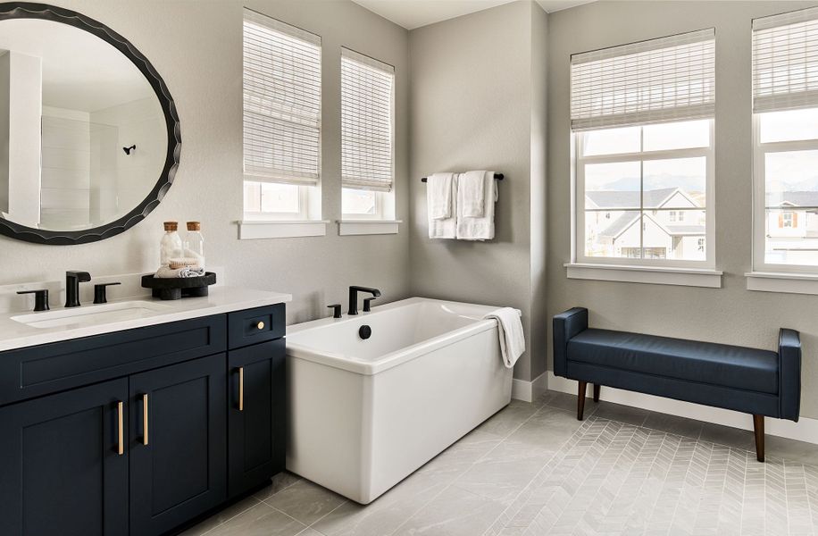 Furnished interior view inside a new home in Trailstone, Arvada (Image 9).