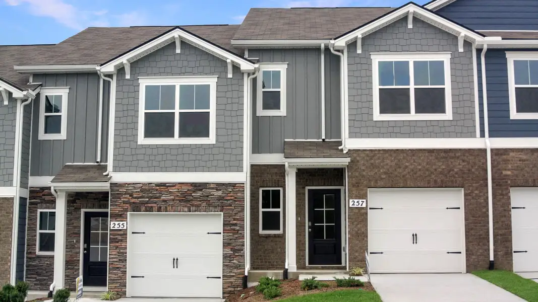 Front exterior of a new home in Addison Park, Lebanon, TN, highlighting curb appeal (Image 1).