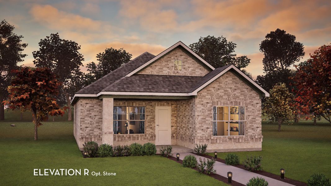 Representative exterior photo of a completed home built from the Emerald by CastleRock Communities in Infinity Square, Kyle, TX (Image 14).