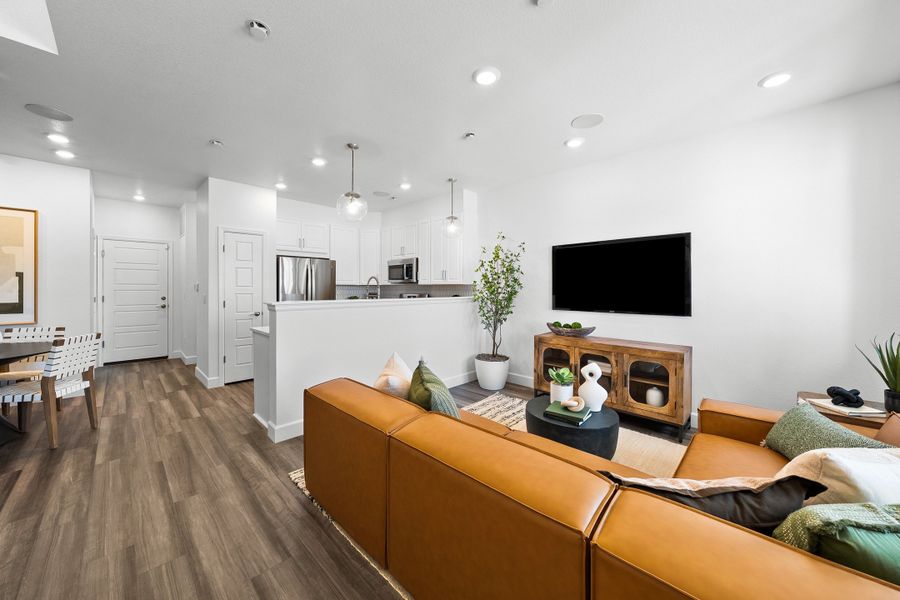 Furnished interior view inside a new home in Trailstone Townhomes - The Westerly Collection, Arvada (Image 4).