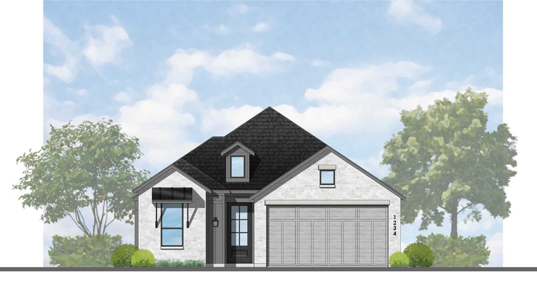Representative rendering of the exterior for the Royce Plan by Highland Homes (Image 2).